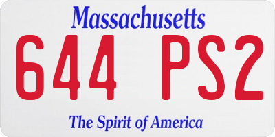 MA license plate 644PS2