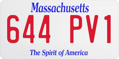 MA license plate 644PV1