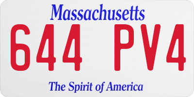 MA license plate 644PV4