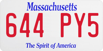 MA license plate 644PY5