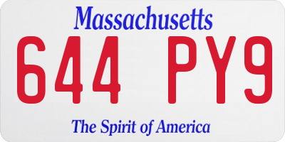 MA license plate 644PY9
