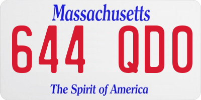 MA license plate 644QD0