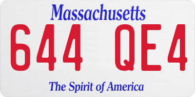 MA license plate 644QE4