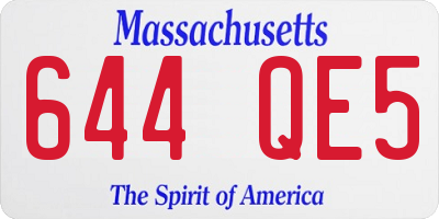MA license plate 644QE5
