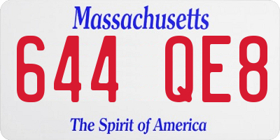 MA license plate 644QE8