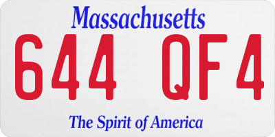 MA license plate 644QF4