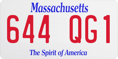 MA license plate 644QG1