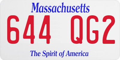 MA license plate 644QG2