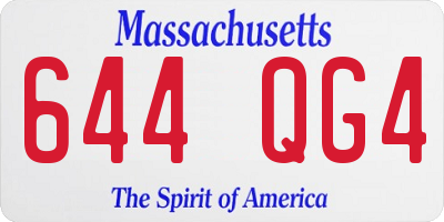 MA license plate 644QG4
