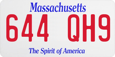 MA license plate 644QH9