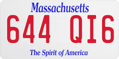 MA license plate 644QI6