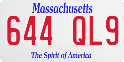 MA license plate 644QL9
