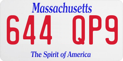 MA license plate 644QP9