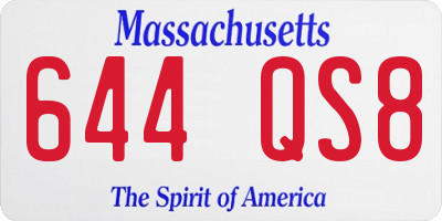 MA license plate 644QS8