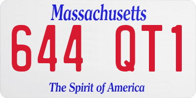MA license plate 644QT1