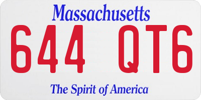MA license plate 644QT6