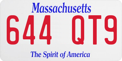 MA license plate 644QT9