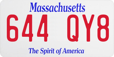 MA license plate 644QY8