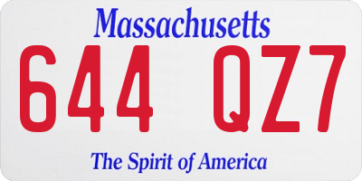 MA license plate 644QZ7