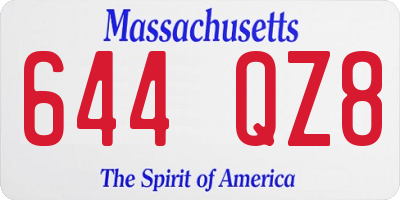 MA license plate 644QZ8