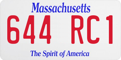 MA license plate 644RC1