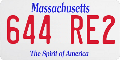 MA license plate 644RE2