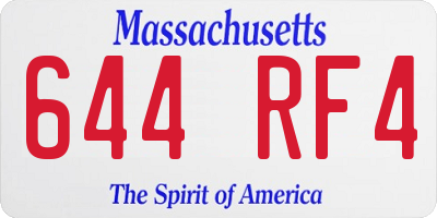 MA license plate 644RF4
