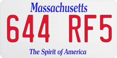 MA license plate 644RF5