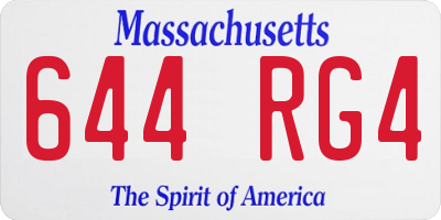 MA license plate 644RG4
