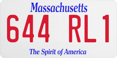 MA license plate 644RL1