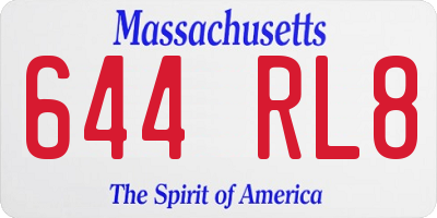 MA license plate 644RL8