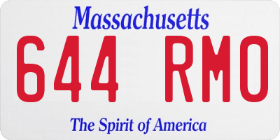 MA license plate 644RM0