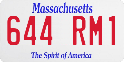 MA license plate 644RM1
