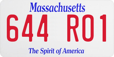 MA license plate 644RO1