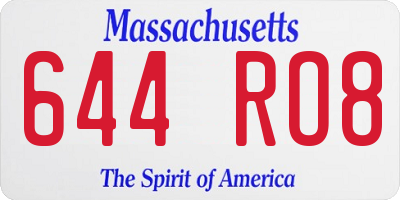 MA license plate 644RO8