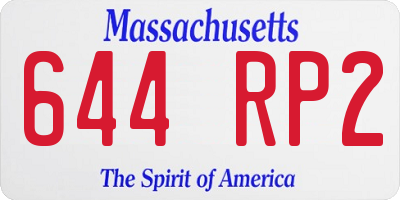 MA license plate 644RP2