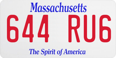 MA license plate 644RU6