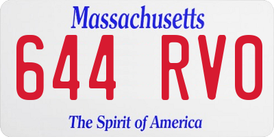 MA license plate 644RV0