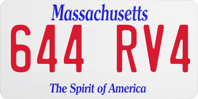 MA license plate 644RV4