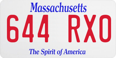 MA license plate 644RX0