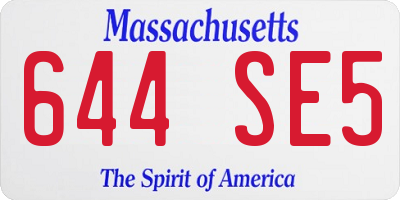 MA license plate 644SE5