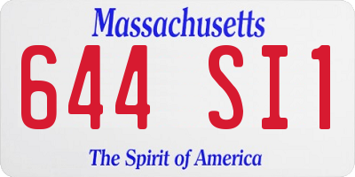 MA license plate 644SI1