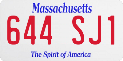 MA license plate 644SJ1