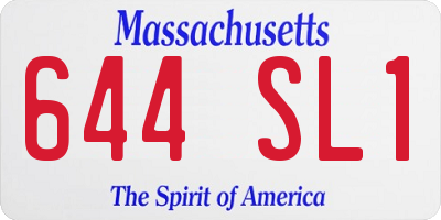 MA license plate 644SL1