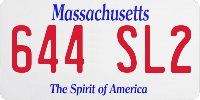 MA license plate 644SL2