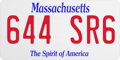 MA license plate 644SR6