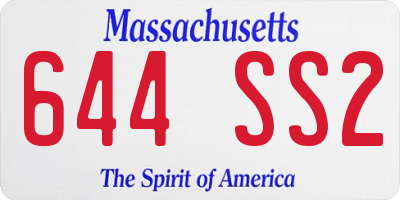 MA license plate 644SS2