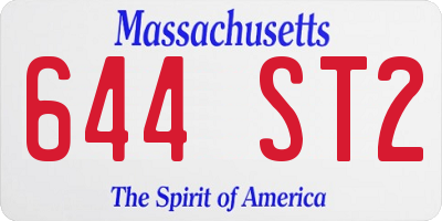 MA license plate 644ST2