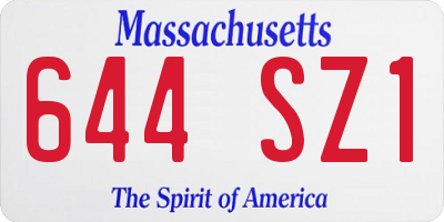 MA license plate 644SZ1