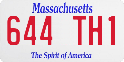 MA license plate 644TH1